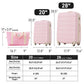 HouseOfZazla lightweight hardshell luggage set, 2 pieces with TSA locks in black, white, or pink