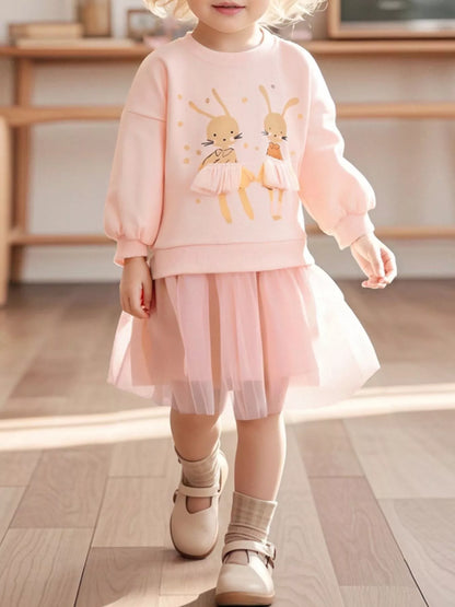 Children's Bunny Tulle Layered Dress - Farnelli