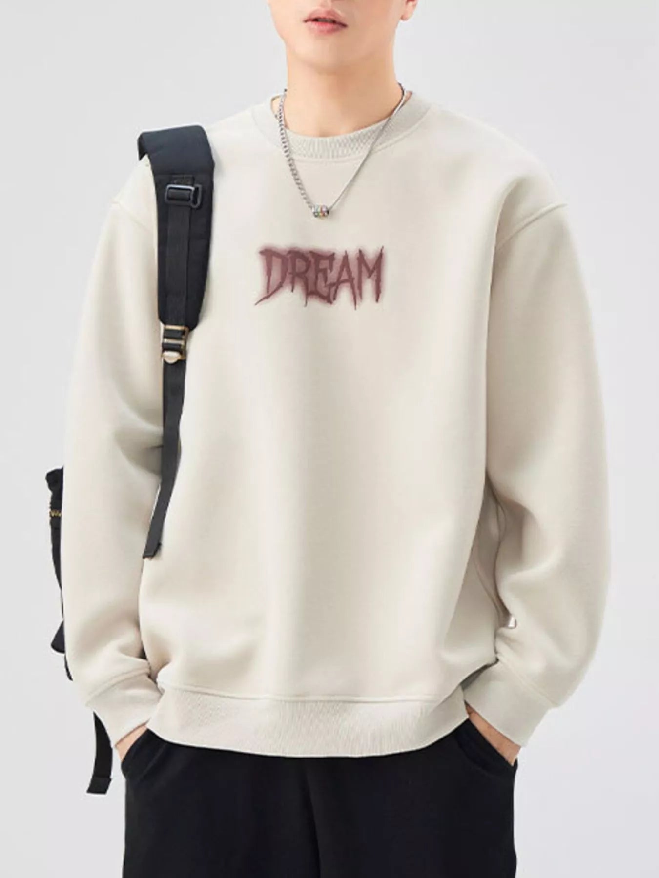 Men's Plus Size Crew Neck Dropped Shoulder Sweatshirt - Farnelli