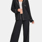 Zenana Button Down Long Sleeve Top and Pants Lounge Set - Farnelli