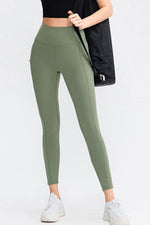Wide Waistband Slim Fit Long Sports Pants with Pocket - Farnelli
