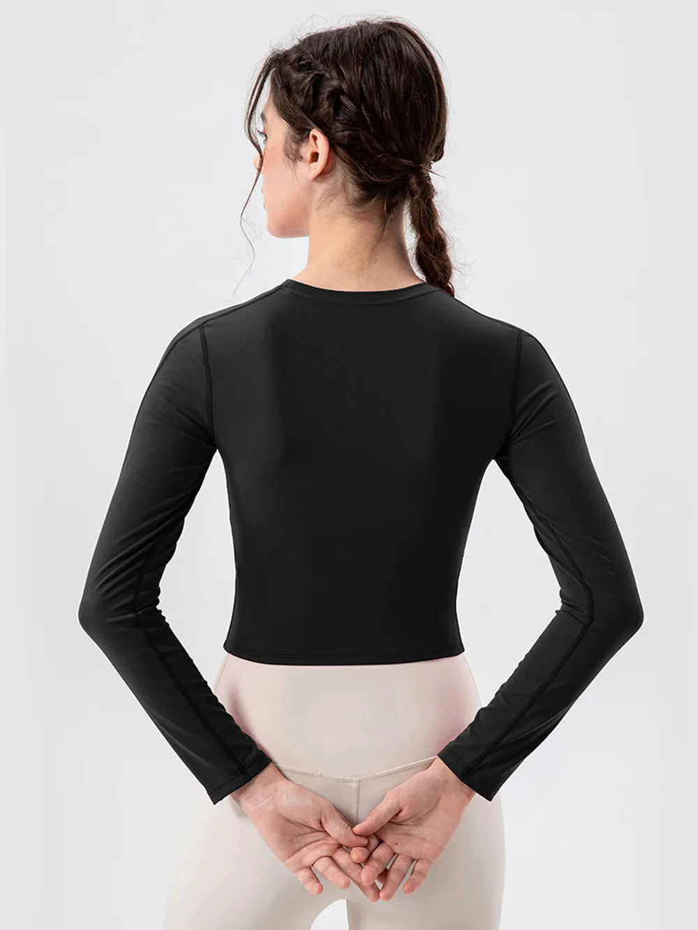 Round Neck Long Sleeve Active T-Shirt - Farnelli
