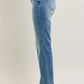 Judy Blue Full Size High Waist Vintage Wash Front Seam & Slit Straight Plus Size - Farnelli
