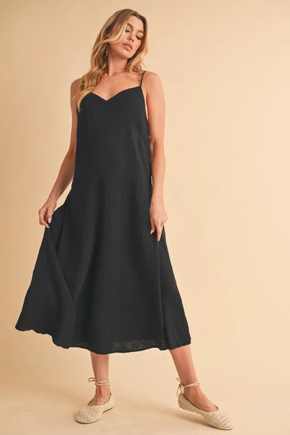 Aemi+Co Side Button Midi Cami Dress - Farnelli