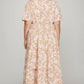 She + Sky Printed Notched Woven Tiered Pintuck Maxi Dress with Side Pockets - Farnelli