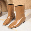 Point Toe Leather Boots - Yellow