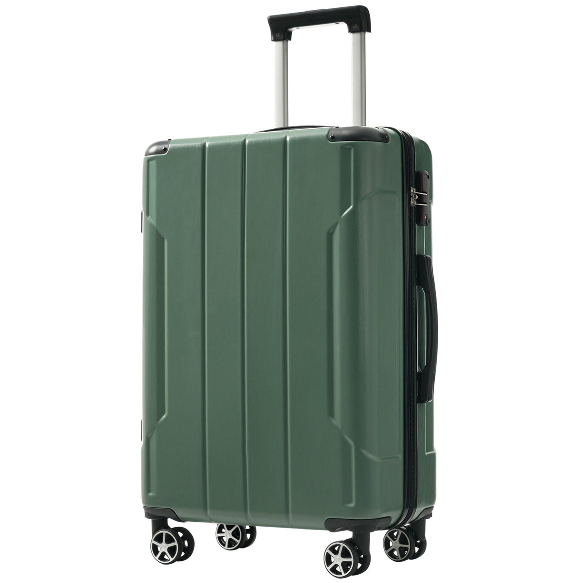 HouseOfZazla green lightweight ABS hardshell hard case luggage with easy-glide wheels