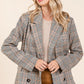 Mittoshop Plaid Double Breasted Relaxed Fit Blazer - Farnelli
