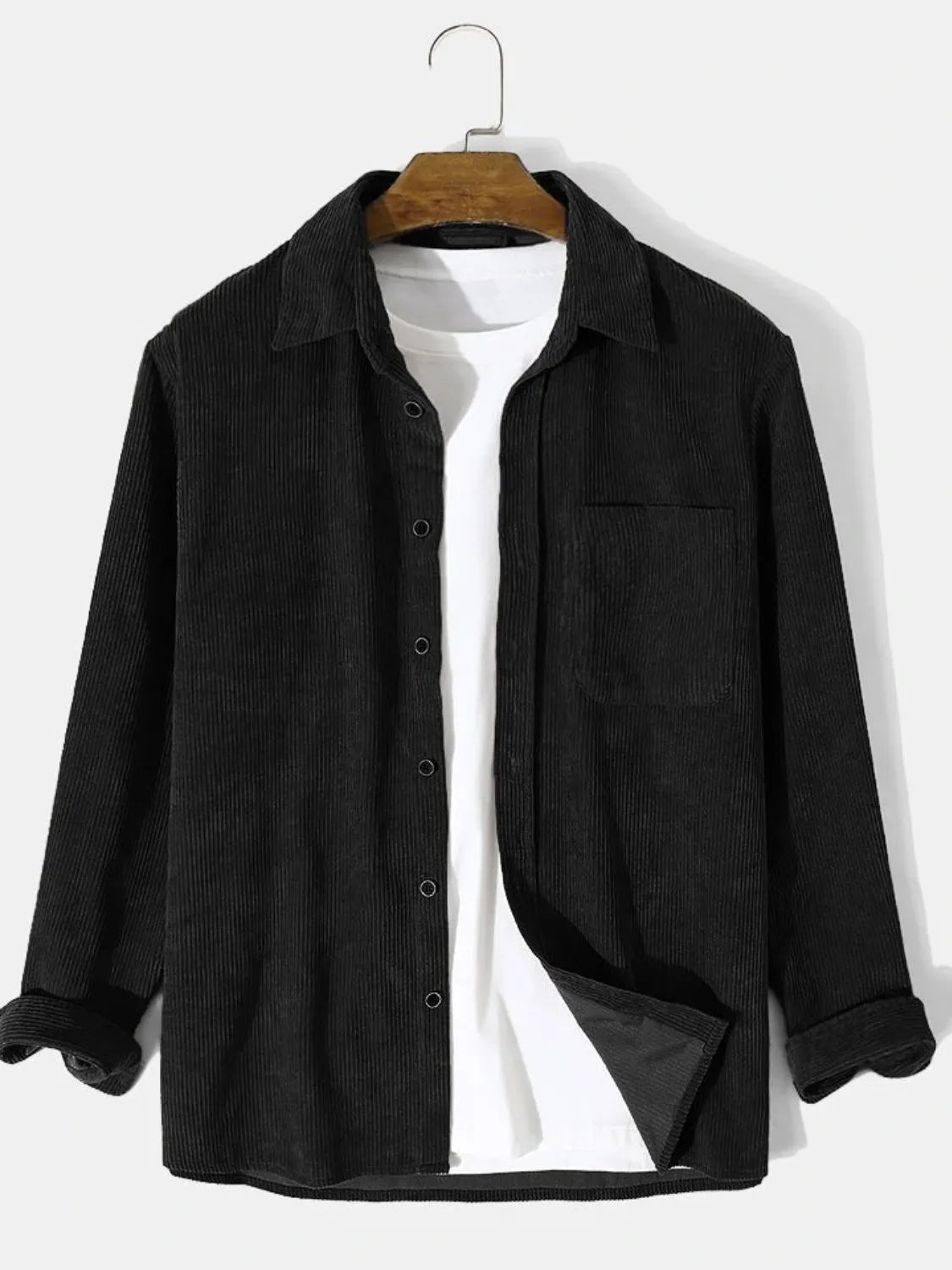 Men's Corduroy Button Up Long Sleeve Shirt - Farnelli