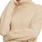 Zenana Turtle Neck Long Sleeve Midi Sweater Dress - Farnelli