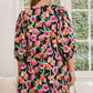 ODDI Full Size Floral Puff Sleeve Mini Dress - Farnelli