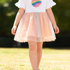 Children's Rainbow Heart Tulle Dress - White