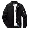 Men's Plus Size Casual Lightweight Bomber Jacket - Black