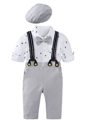 Children's Button Up Shirt and Overall Set - Farnelli