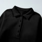 Collared Sweatshirt and High Waist Pants Active Set - Farnelli