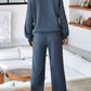 Collared Sweatshirt and High Waist Pants Active Set - Farnelli
