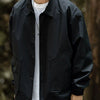 Men's Full Size Casual Snap-Down Windbreaker Jacket Plus Size - Black