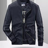 Men's Plus Size Casual Lightweight Bomber Jacket - Black Blue