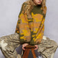 POL Mock Neck Abstract Colorblock Pattern Sweater - Farnelli