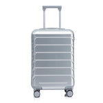 HouseOfZazla 20-inch silver ABS hard shell luggage with four spinner wheels