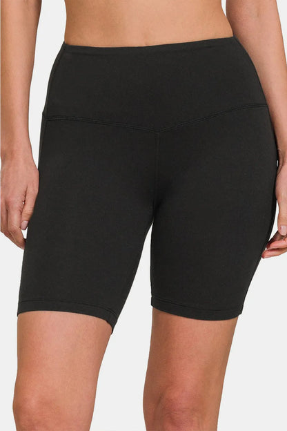 Zenana High Waist Active Shorts - Farnelli