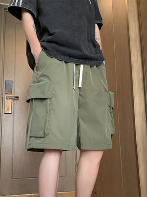 Men's Plus Size Drawstring Loose Fit Cargo Shorts - Farnelli