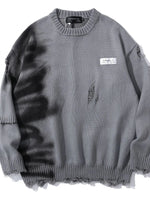 Men's Distressed Oversized Knit Sweater - Farnelli