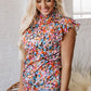 Elowen Floral Flutter Sleeve Blouse Top - Farnelli