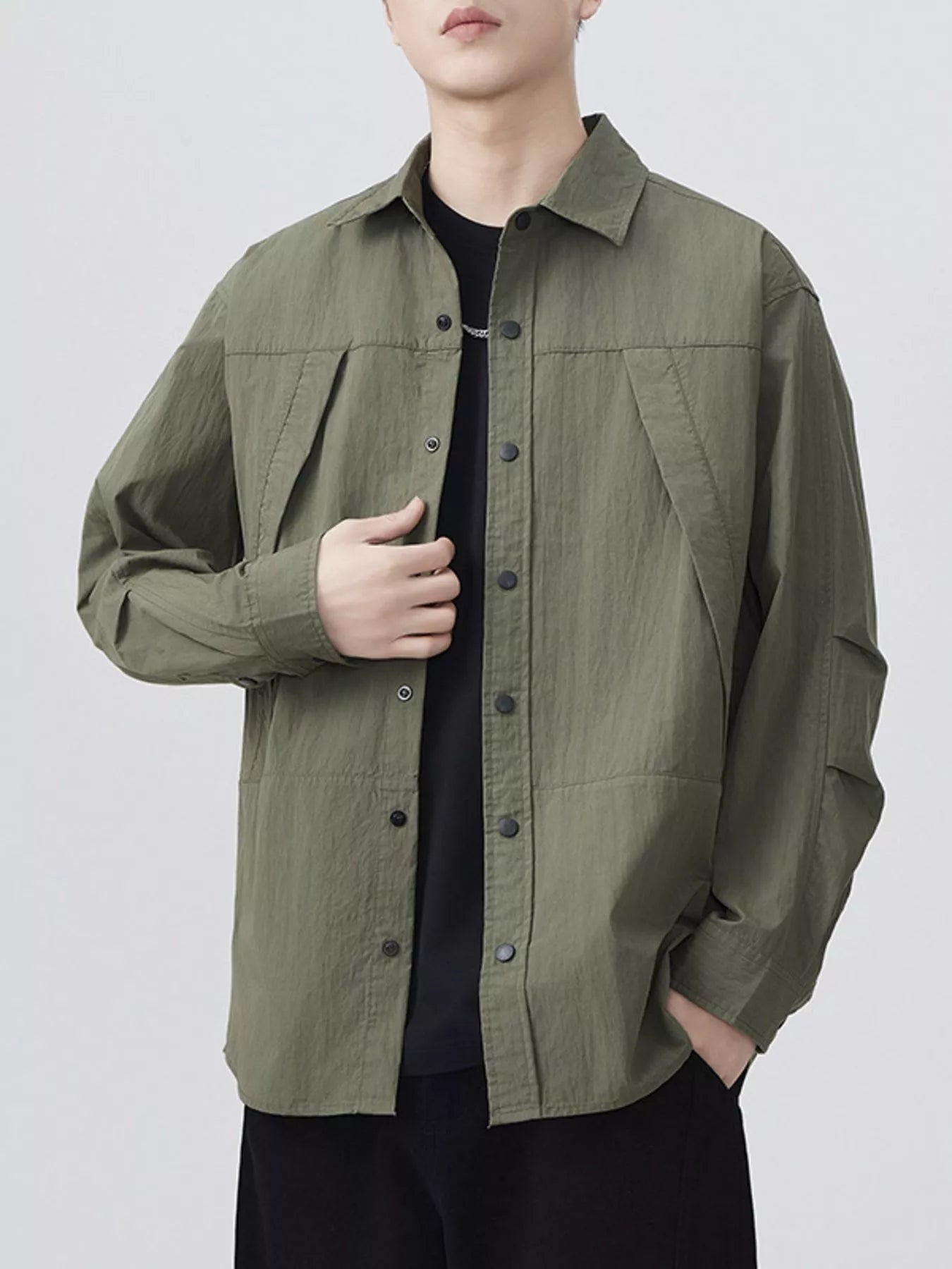Men's Plus Size Button Up Long Sleeve Shirt - Farnelli