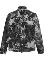 Men's Tie-Dye Button Up Long Sleeve Denim Jacket - Farnelli