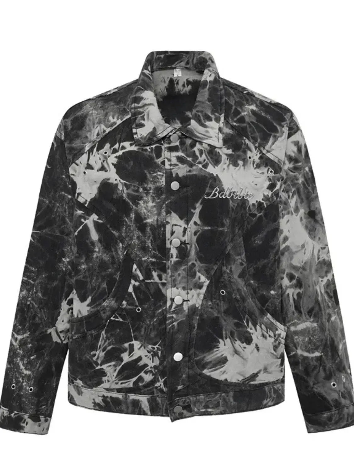 Men's Tie-Dye Button Up Long Sleeve Denim Jacket - Farnelli