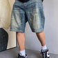 Men's Vintage Washed Distressed Denim Shorts - Farnelli