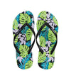 Tropical Print Summer Slippers - Black