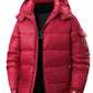 Men's Full Size Hooded Puffer Jacket with Side Zipper Pockets Plus Size - Farnelli