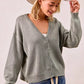 BiBi Washed Sweater V Neck Cardigan - Farnelli