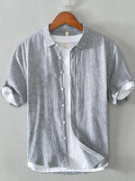 Men's Plus Size Casual Striped Short Sleeve Shirt - Farnelli