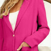 BiBi Single Breasted Blazer with Patch Pockets - FUCHSIA