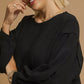 Umgee Full Size Linen Long Sleeve Top with Drawstring Plus Size - Farnelli