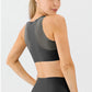 Round Neck Wide Strap Active Bra - Farnelli