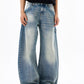 Men's Vintage Wash Wide Leg Jeans - Farnelli