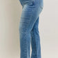 Judy Blue Full Size High Waist Vintage Wash Front Seam & Slit Straight Plus Size - Farnelli