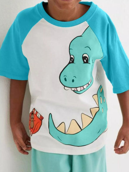 Children's Dinosaur Raglan Sleeve T-Shirt - Farnelli