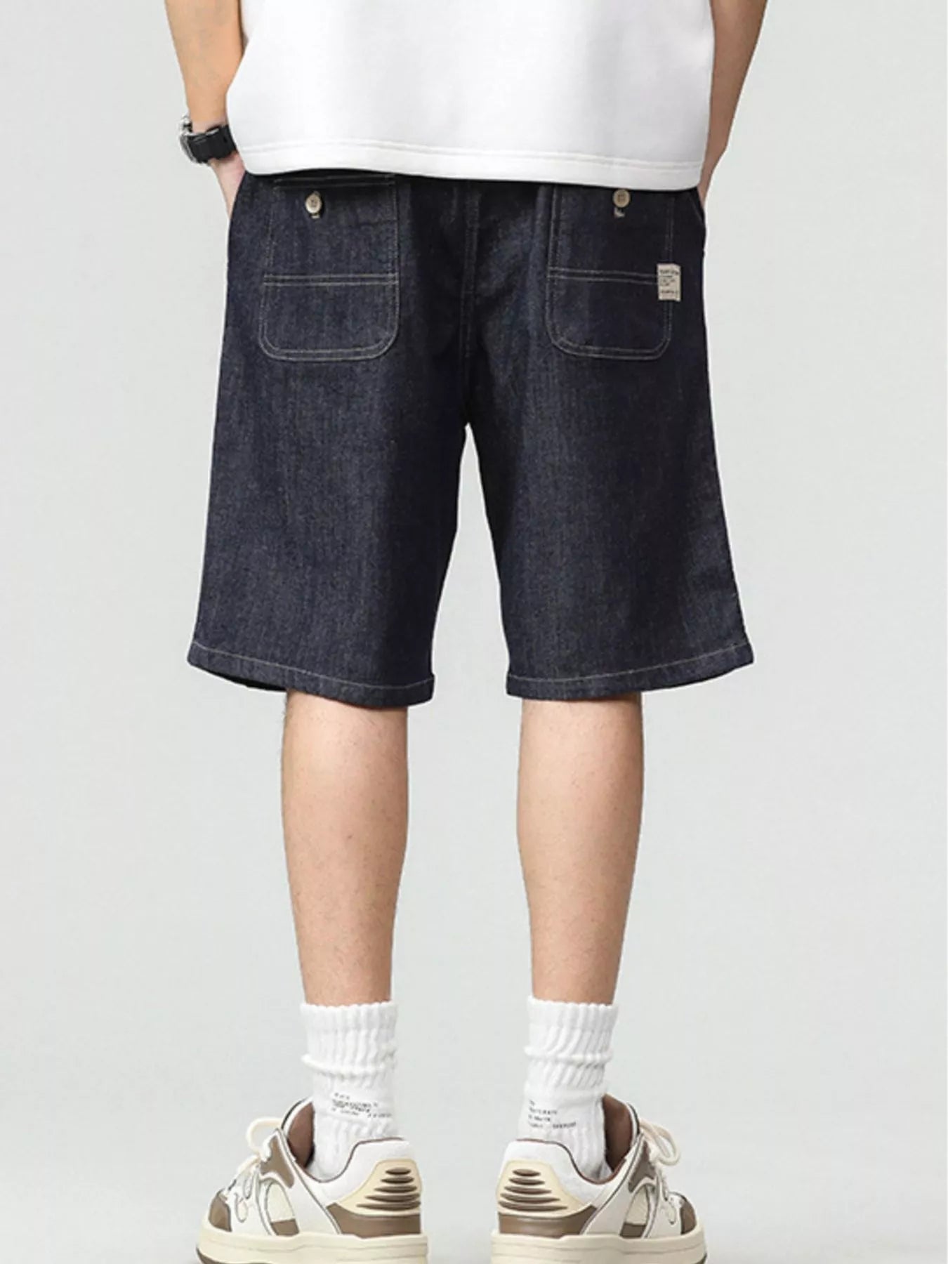 Men's Plus Size Drawstring Denim Shorts - Farnelli