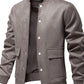 Men's Baseball Collar Snap Down Jacket - Farnelli