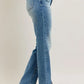 Judy Blue Full Size High Waist Vintage Wash Front Seam & Slit Straight Plus Size - Farnelli