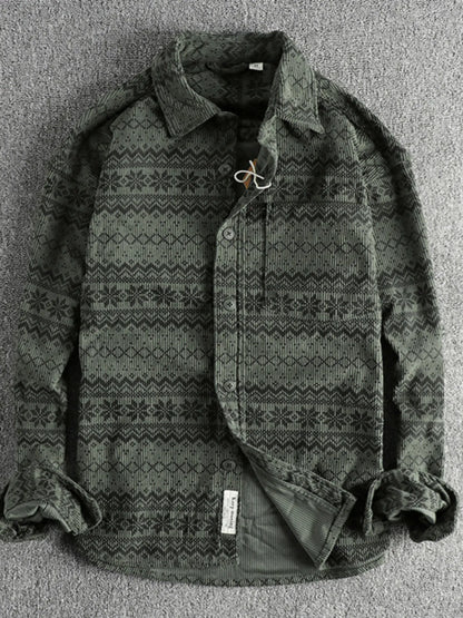 Men's Button Up Long Sleeve Shirt - Farnelli