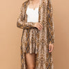 And The Why Snake Print Kimono Open Front Longline Cardigan - Snake