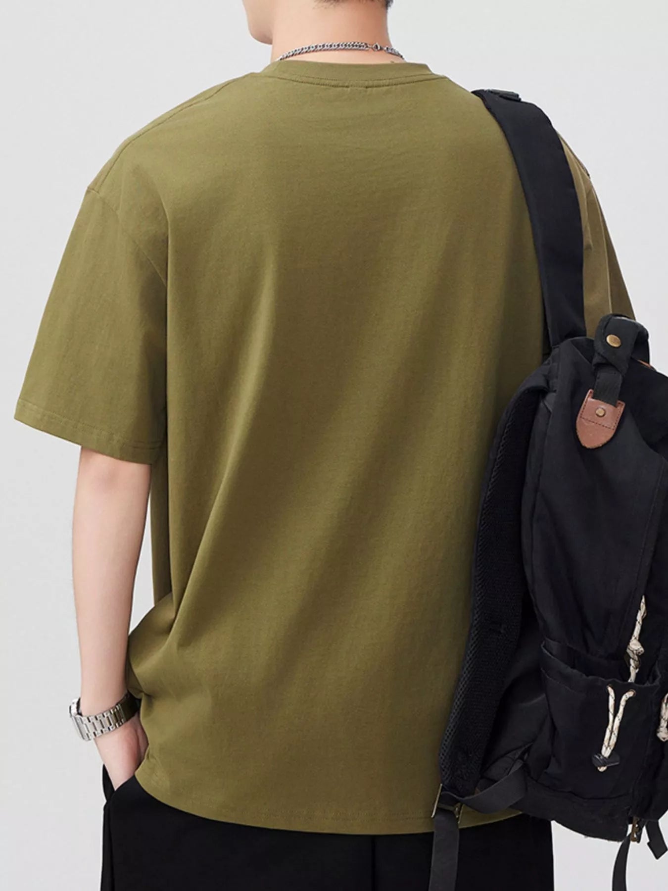 Men's Plus Size Letter Round Neck Short Sleeve T-Shirt - Farnelli