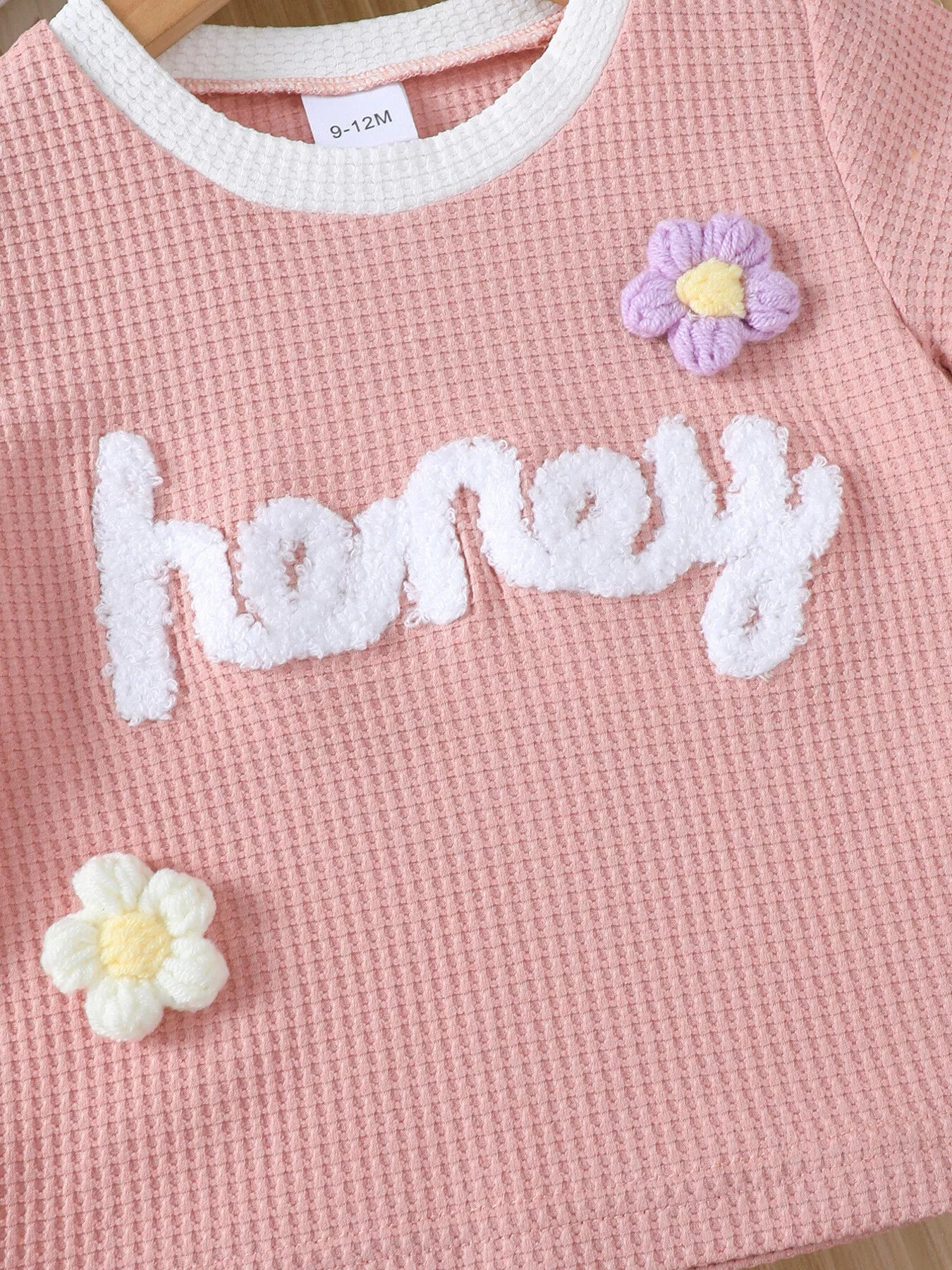 Children's Honey Flower Waffle Knit Tee and Shorts Set - Farnelli