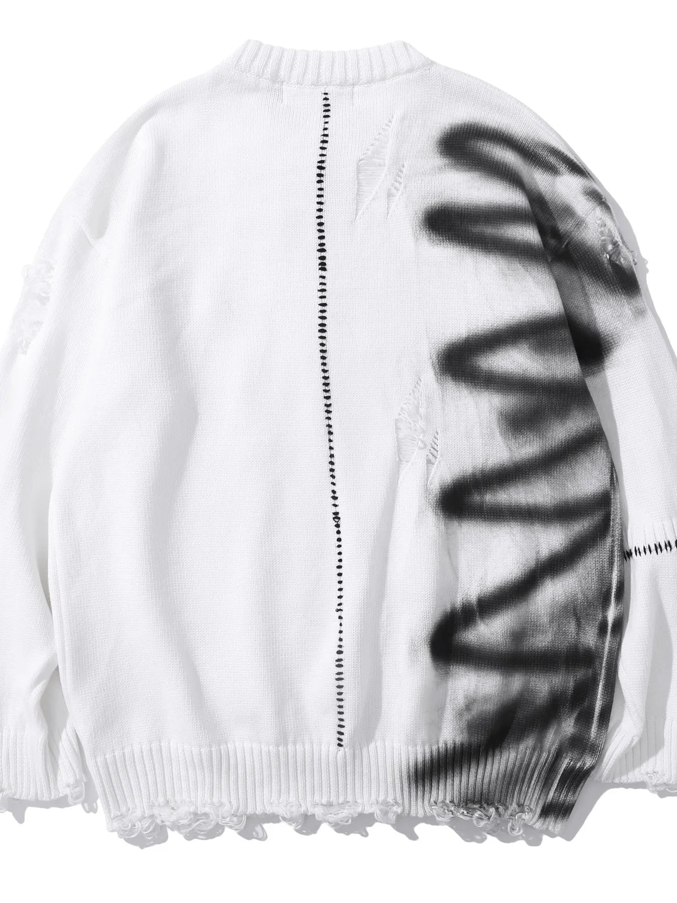 Men's Distressed Oversized Knit Sweater - Farnelli